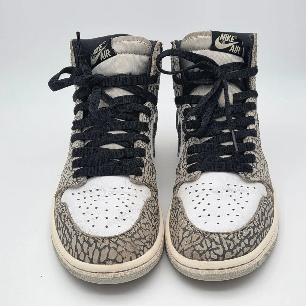 Nike Air Jordan 1 Retro High OG Mens 7 Womens 8.5 White Cement W/Box‎